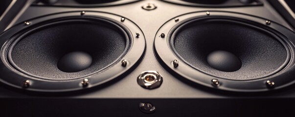 Two black subwoofers showing sound reproduction technology