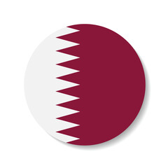 Qatar circle flag logo icon digital vector illustration