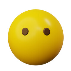 3d Emoticon Speechless with No Mouth Face Yellow Ball Emoticon Emoji or Smiley