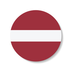 Obraz premium Latvia circle flag logo icon digital vector illustration