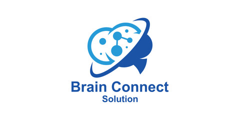 logo design combination of brain and molecules, logo for artificial intelligence, smart, connect, symbol, icon, idea, creative.