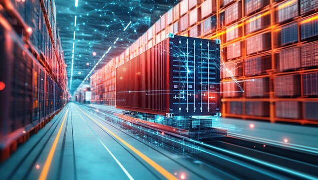 Automated Container Transport System: Efficiently Moving Cargo through Smart Warehouses using Cutting-Edge Technology