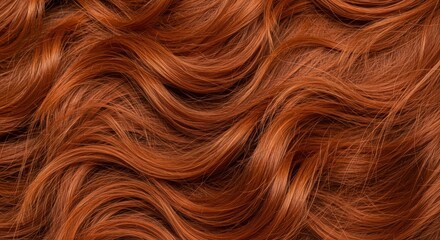 Naklejka premium Flowing red hair texture with lush waves perfect for hair care and beauty trends