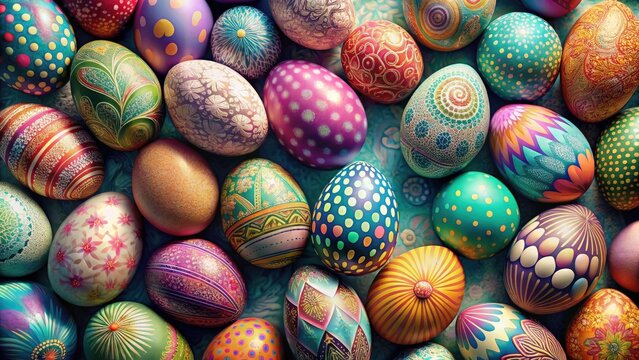 Pastel Easter Eggs, Spring Decoration, Colorful Egg Designs, Painted Easter Eggs, Holiday Decoration, Easter Symbols, Springtime, Festive Decoration