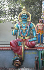 Hindu god Muneeshwarar staute in indian village and also known as Ayyanar	
