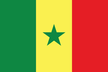 Senegal flag official colors and proportion digital vector illustration.