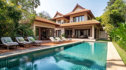 Luxury Tropical Villa with Stunning Pool and Lush Garden