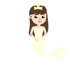 Cute Mystical Cartoon Mermaid