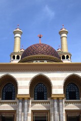 Beautiful Dome and Mosque Tower Architecture with a blue sky background