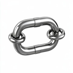 Obraz premium Modern Metallic Chain Link with Polished Finish on White Background