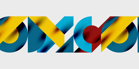 Detailed composition of circles, semicircles, and triangles with glossy effects and smooth gradients. A sleek and modern vector design for creative and tech-inspired projects