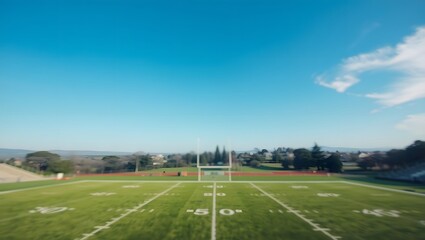 Fototapeta premium Long-range view of a football field