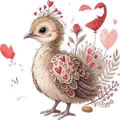 Baby Peahen Valentine's Day