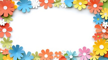 Vibrant Paper Flowers Border Design