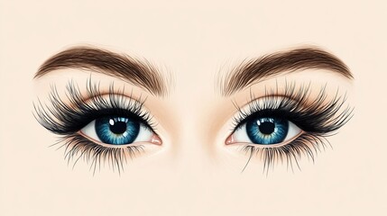 Obraz premium Captivating Closeup of a Woman's Mesmerizing Eyes Framed by Long Lush Eyelashes Exuding Elegance and Beauty with a Soft and Dreamy Focus Highlighting Her Natural Features
