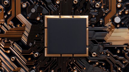 Fototapeta premium Close-up of a modern computer processor on a circuit board.