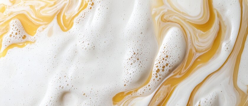 Swirls of honey and cream create a visually appealing texture.