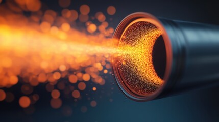 Dynamic Ejection of Particles from a Metallic Nozzle in Motion