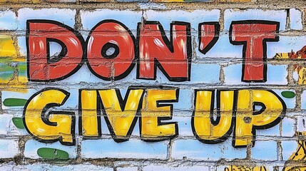 Dont Give Up Graffiti Art Wall Message