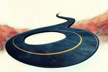infinite loop road abstract landscape