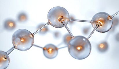 Obraz premium Molecular Structure Design in Science and Medicine with Atoms and Connections in 3D