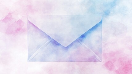 Abstract email envelope in pastel clouds