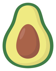 Avocado fruit flat icon isolated on white background.