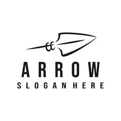 arrowhead or spear simple line logo design vector stock template illustration