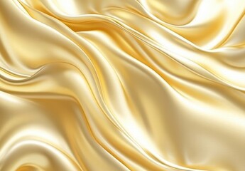Fototapeta premium Elegant Golden Silk Fabric with Smooth Waves and Soft Texture for Luxury Designs and Backgrounds