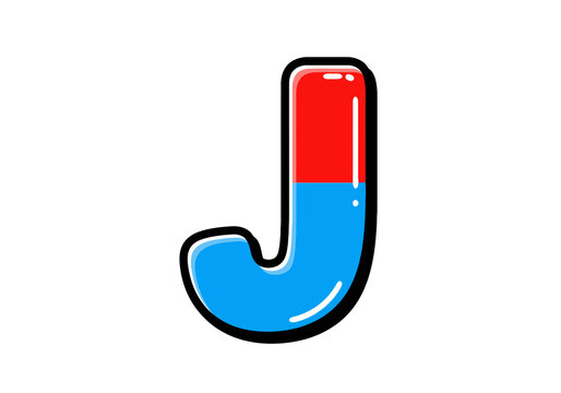 recommend clip art: Uppercase Letter J Clipart. The image shows a stylized uppercase letter J with a red top half and blue bottom half. Vector illustration design.