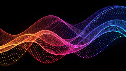 A symphony of vibrant hues, a digital tapestry woven with luminous waves.  A mesmerizing display of interconnected points, creating an ethereal dance.