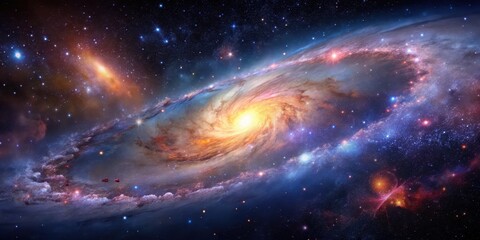 Naklejka premium Galaxies in the night sky, nebulae, galaxies clusters, nebulae