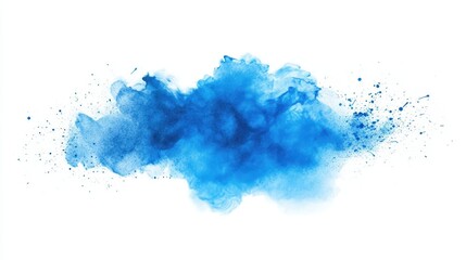 Abstract blue watercolor explosion, splatters and texture. Perfect for backgrounds, designs, or adding artistic flair to projects.