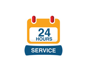24 hours service icon. 24 hour customer support symbol. 24h discount offer. 24hr delivery service icon.