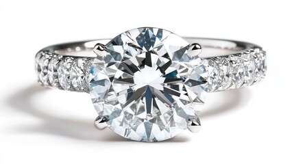 Sparkling Diamond Ring, Elegant Jewelry, Close-Up, Studio Shot. Possible Use Online Jewelry Store, Print Advertisement