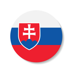 Obraz premium Slovakia flag circle icon vector illustration design