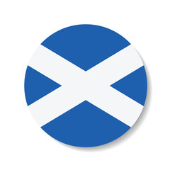 Obraz premium Scotland flag circle icon vector illustration