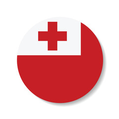 Fototapeta premium Tonga circle flag logo icon digital vector illustration