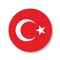 Turkey circle flag logo icon digital vector illustration