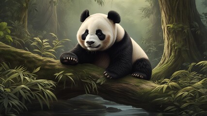 Panda in nature 
