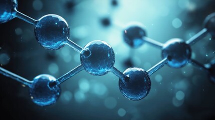 Molecular Structure Illustration with Atoms and Bonds in 3D Style for Science and Chemistry Background
