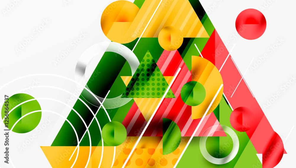 Aufkleber Modern geometric background - overlapping triangles with smooth gradients and semi-transparency