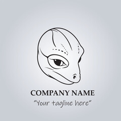 head of gecko company logo vector illustration