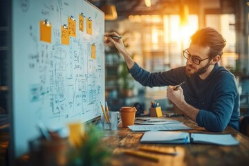 Creative Team Brainstorming Ideas in Modern Office Setting