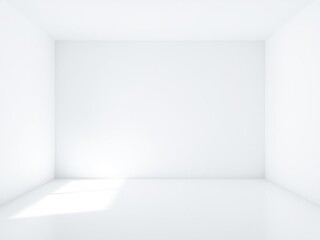 Empty minimalistic room with white wall, serene, minimalism