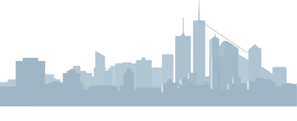 Minimalist Cityscape Vector Illustration with Shadows | Urban Skyline Art