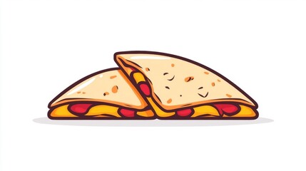 Cheesy Quesadilla with Red Sauce Filling. Generative AI