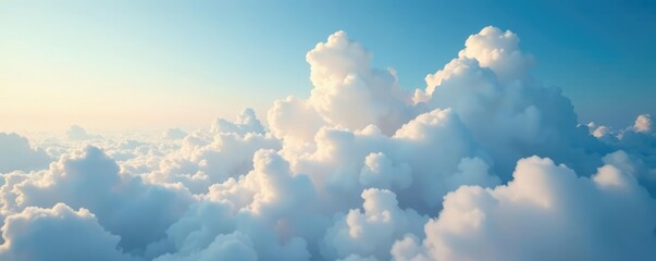 Soft white cloudy mass rises from earth surface, cloudscape, landscape