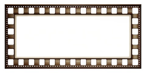 Fototapeta premium Film Frame with Transparent Background, isolated on white, photography, silver screen
