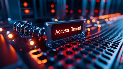 Access Denied Message Displayed on Computer Server Screen. Generative AI